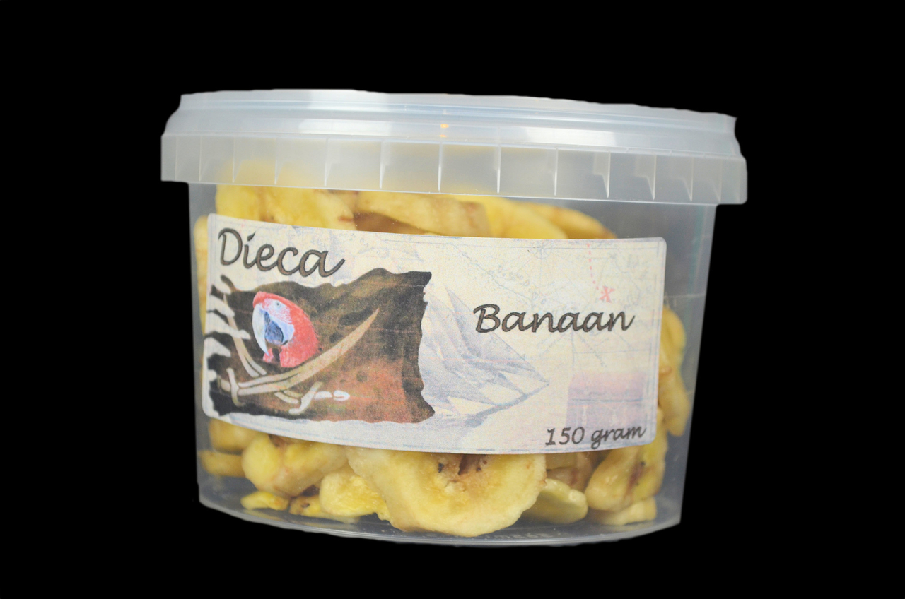 Wedstrijd Duidelijk maken wanhoop Papegaaienvoeding gedroogde banaan 150 gram - Dieca De Specialist in  Papegaaien